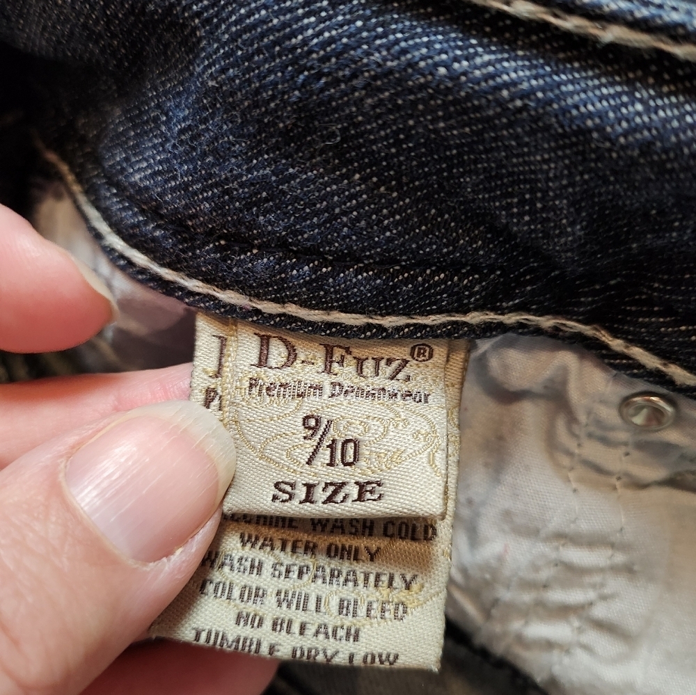 Bootcut Jeans Crystal Pockets D-Fuz - Sz 9/10 Boot Cut Bling Y2k - Picture 9 of 15